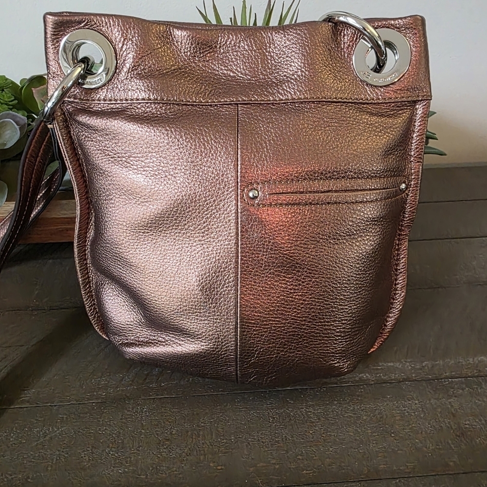 B. Makwowsky Copper Leather Crossbody Bag NWT - Picture 6 of 12